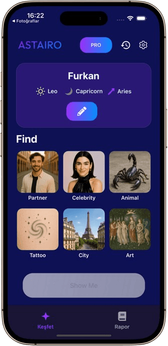 ASTAIRO App Main Page - Discover Your Soulmate